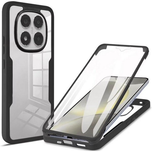 Wigento Handyhülle Für Xiaomi Redmi Note 14 Pro / Pro Plus 5G Full Cover 360 Grad Hülle, 360 Grad Schutz, stoßdämpfend, robust