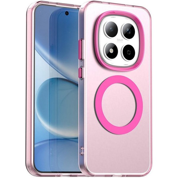 Wigento Handyhülle Für Xiaomi Redmi Note 15 Pro 5G Candy Design Magsafe TPU Hülle Pink, Magsafe Funktion, Stoßschutz, präzise Aussparungen
