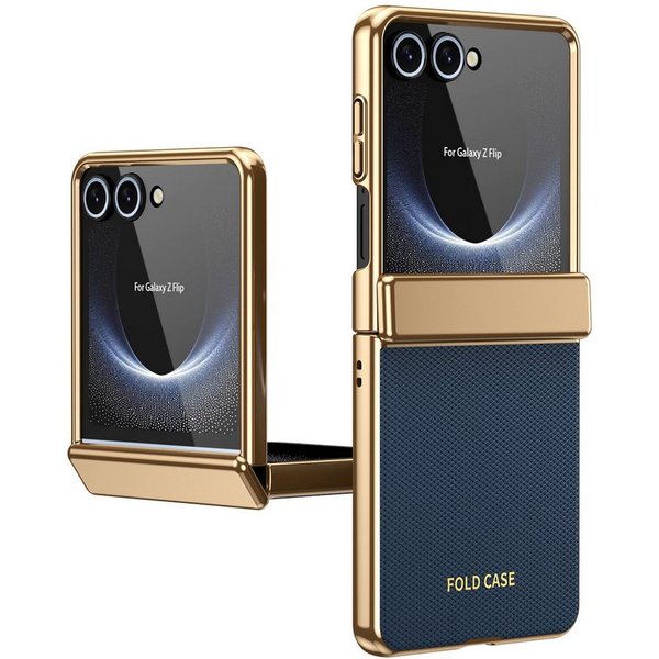 Wigento Handyhülle Klapphülle + H9 Display Glas Samsung Galaxy Z Flip8 5G Schwarz 6,9 Zoll und 4,1 Zoll, Kamera Lisen Schutz