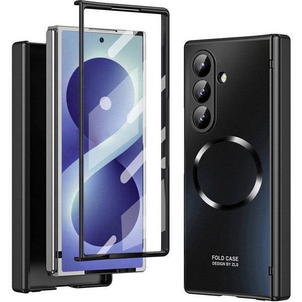 Wigento Handyhülle Klapphülle + H9 Display Glas Samsung Galaxy Z Fold8 Ultra 5G Schwarz 8,00 Zoll und 6,50 Zoll, Kamera Lisen Schutz