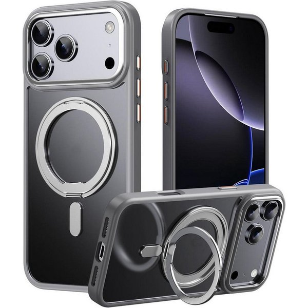 Wigento Handyhülle MagSafe für Apple iPhone 18 Pro Max / 17 Pro Max 360 Grad Dreh Ring, Magnetische Hülle mit Ringhalter und 360 Grad Rotation