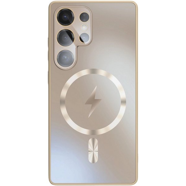 Wigento Handyhülle MagSafe Magnet Laden CD Samsung Galaxy S26 Ultra 5G Kameraschutz Gold 6,9 Zoll, Magnetisch, Durchsichtig, Stoßfest