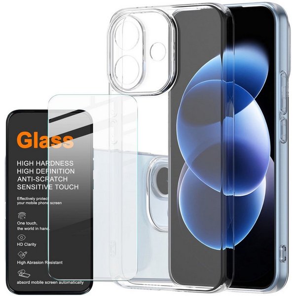 Wigento Handyhülle + Schutzglas für Xiaomi Redmi Note 17 Pro 5G Set TPU Schutz + 9H Glas 6,83 Zoll, Produktset TPU Hülle mit Hartglas