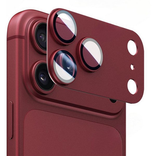 Wigento Kameraschutzglas Rück Kamera Schutz Glas 9H Apple iPhone 18 Pro Aluminium Weinrot für Apple iPhone 18 Pro, Aluminiumlegierung, hohe Lichtdurchlässigkeit