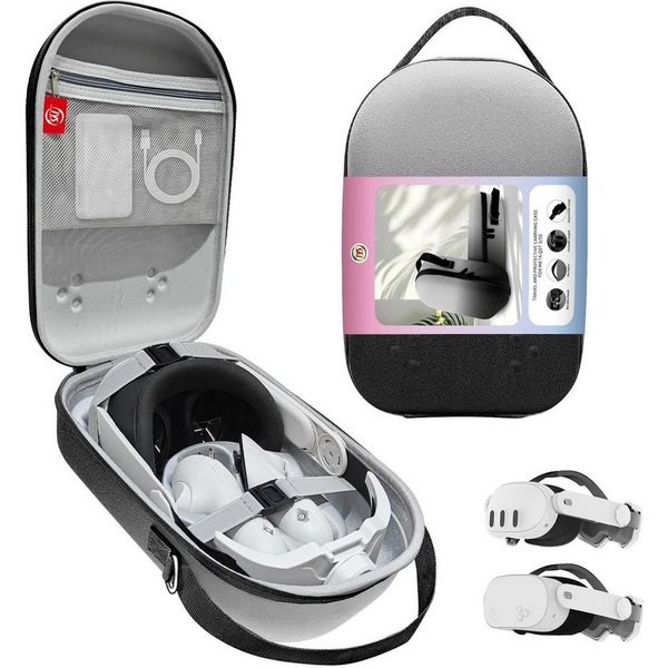 Wigento Tragbare Tasche für Meta Quest 3 / 3S VR Headset Mehrfarbig Zubehör Drohne