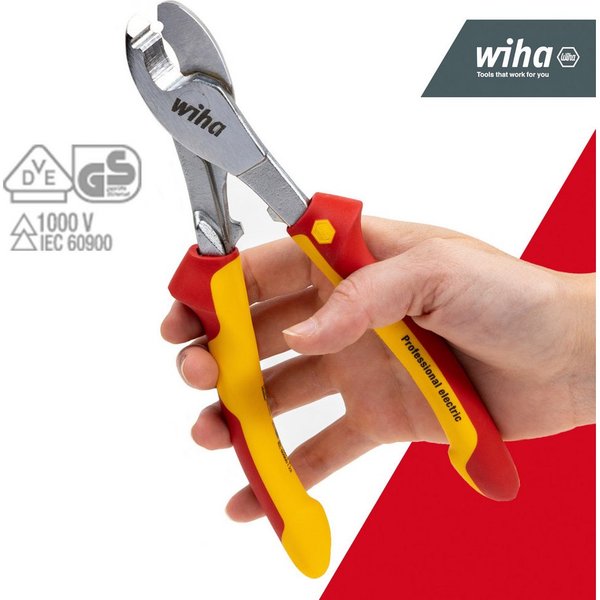 Wiha Seitenschneider (43662), Speziell für Elektroinstallation, ergonomischer Griff