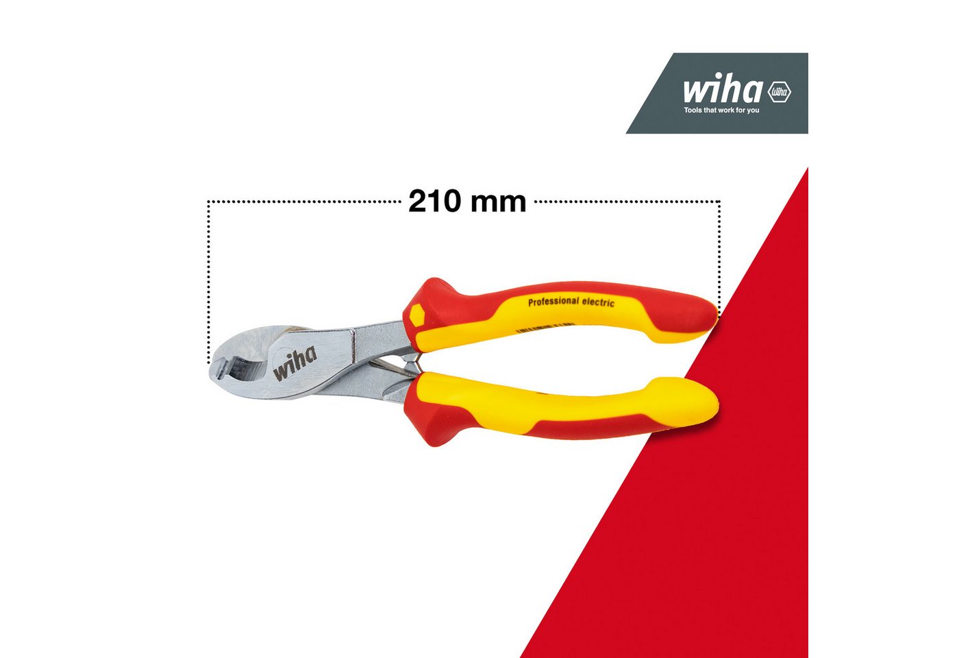 Wiha Seitenschneider (43662), Speziell für Elektroinstallation, ergonomischer Griff – Bild 5 von 5