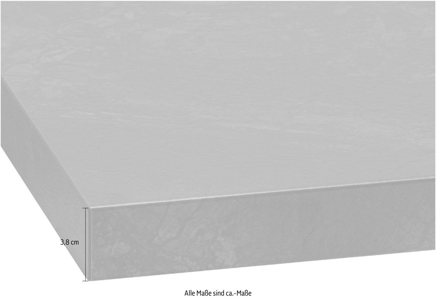 wiho Küchen Arbeitsplatte "Flexi 38", von drei Seiten ummantelt, 38 mm stark – Bild 3 von 4