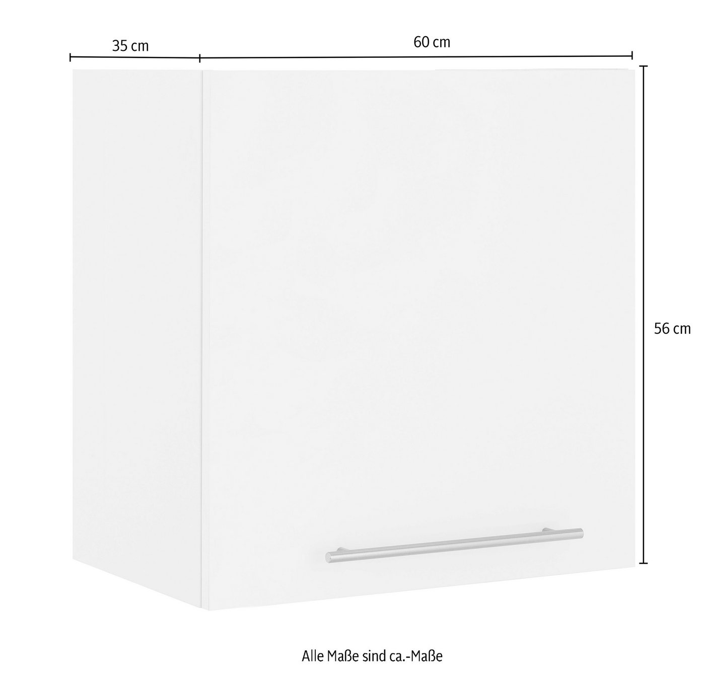 wiho Küchen Hängeschrank Flexi2, Breite/Höhe: 60/56,5 cm, Soft-Close bei der Tür inkl. verstellbaren Einlegeboden – Bild 3 von 4