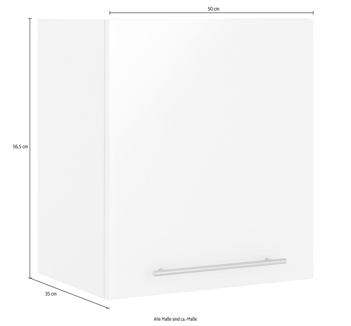 wiho Küchen Hängeschrank Flexi2, Breite/Höhe: 50/56,5 cm, Soft-Close bei der Tür inkl. verstellbaren Einlegeboden – Bild 4 von 5