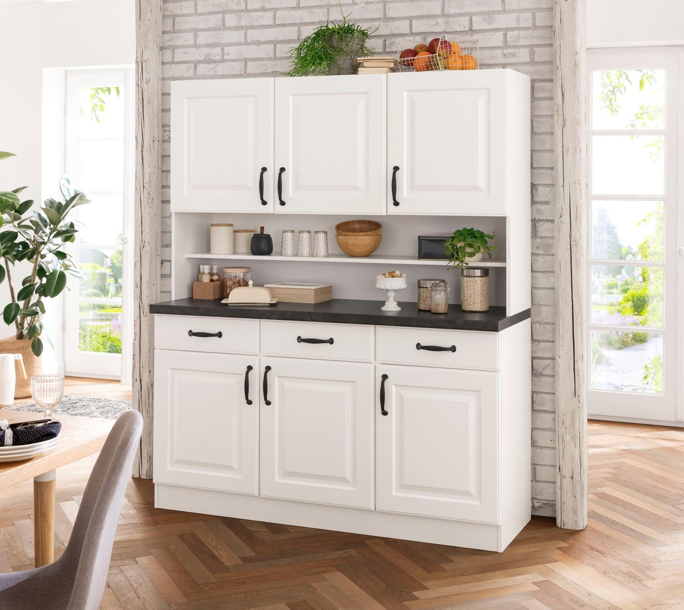 wiho Küchen Küchenbuffet Erla 150 cm breit mit Kassettenfront – Bild 2 von 5