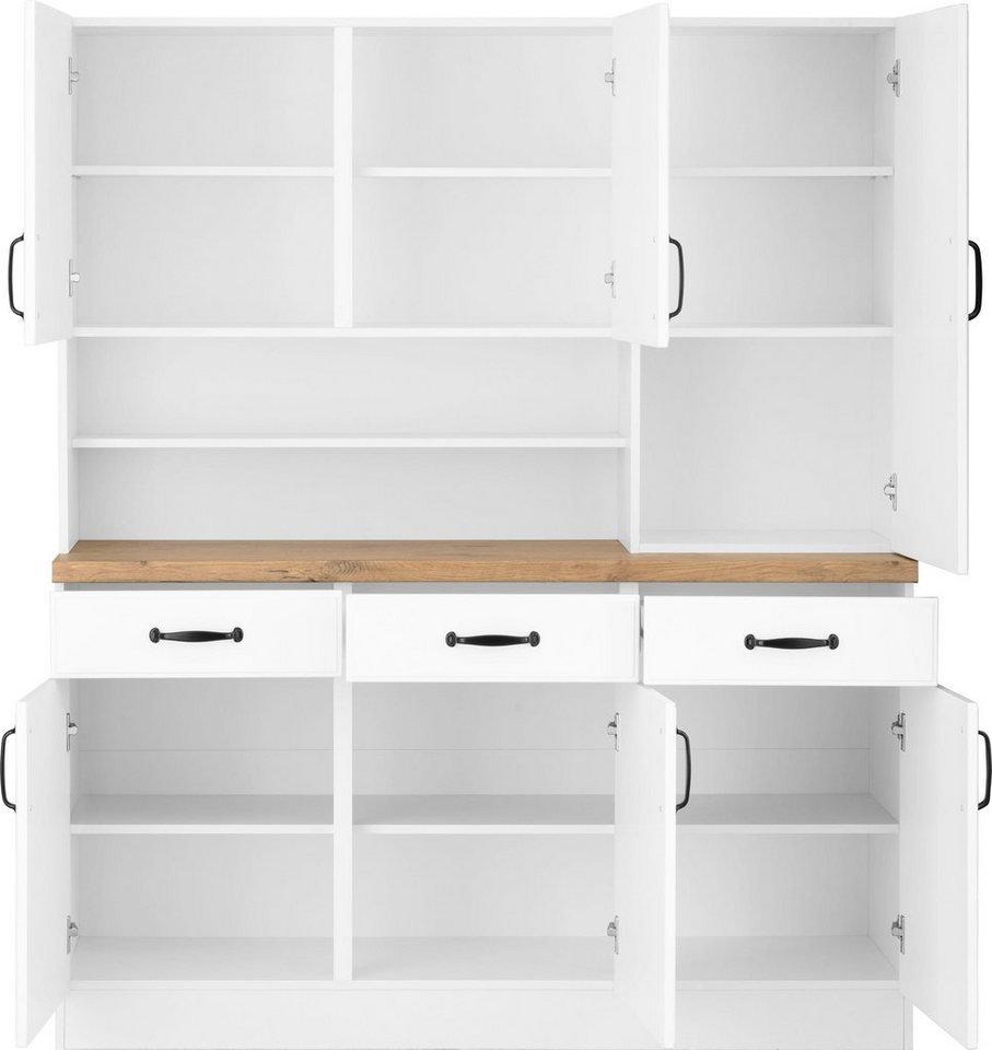 wiho Küchen Küchenbuffet Erla 150 cm breit mit Kassettenfront – Bild 4 von 5