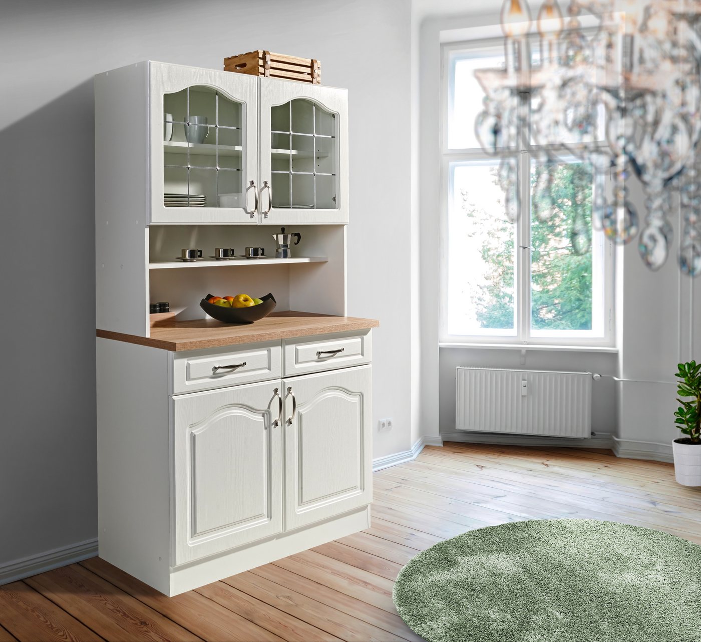 wiho Küchen Küchenbuffet Linz 100 cm breit, in Landhaus-Optik – Bild 2 von 5