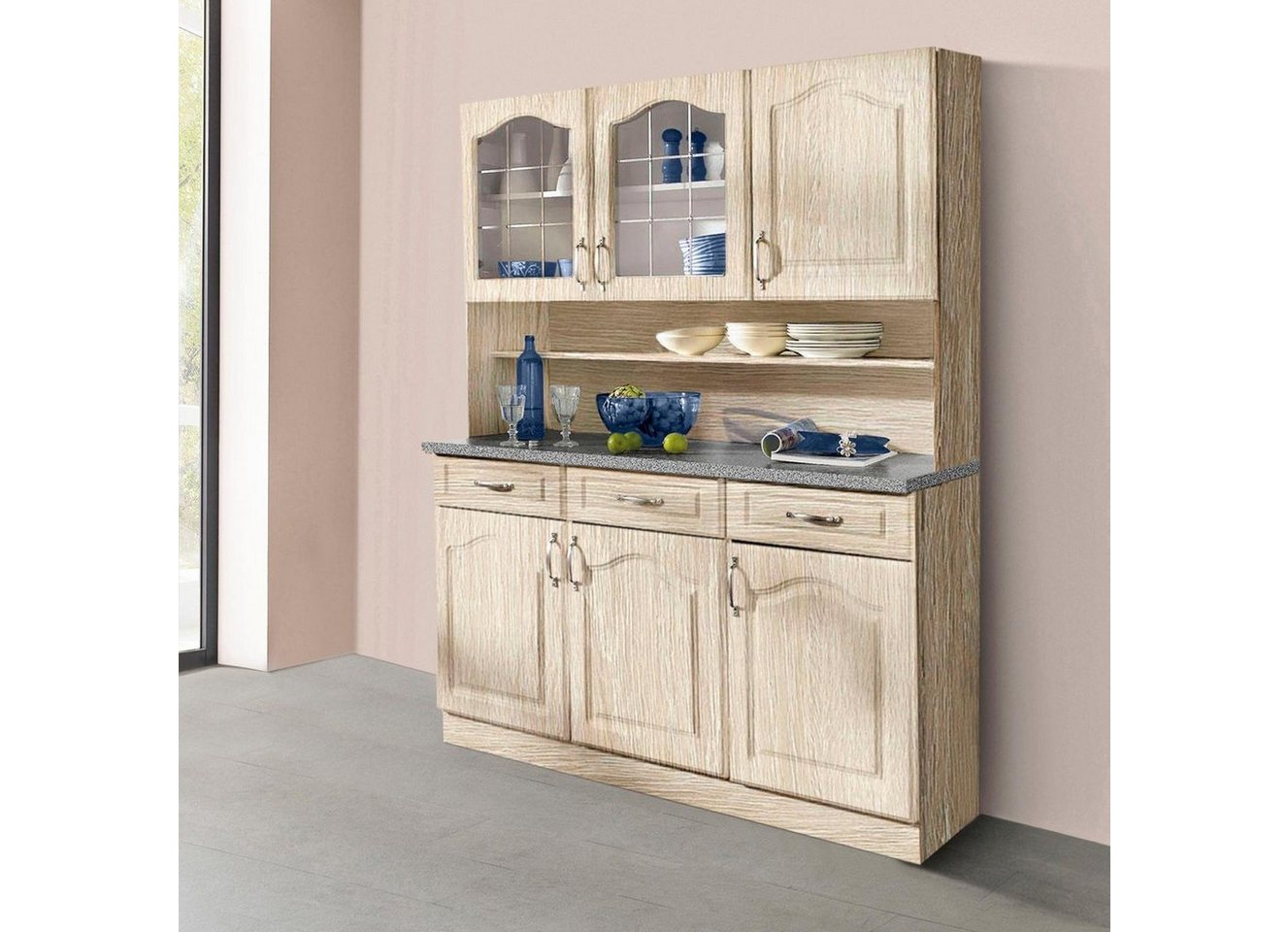 wiho Küchen Küchenbuffet Linz 150 cm breit, in Landhaus-Optik – Bild 2 von 5