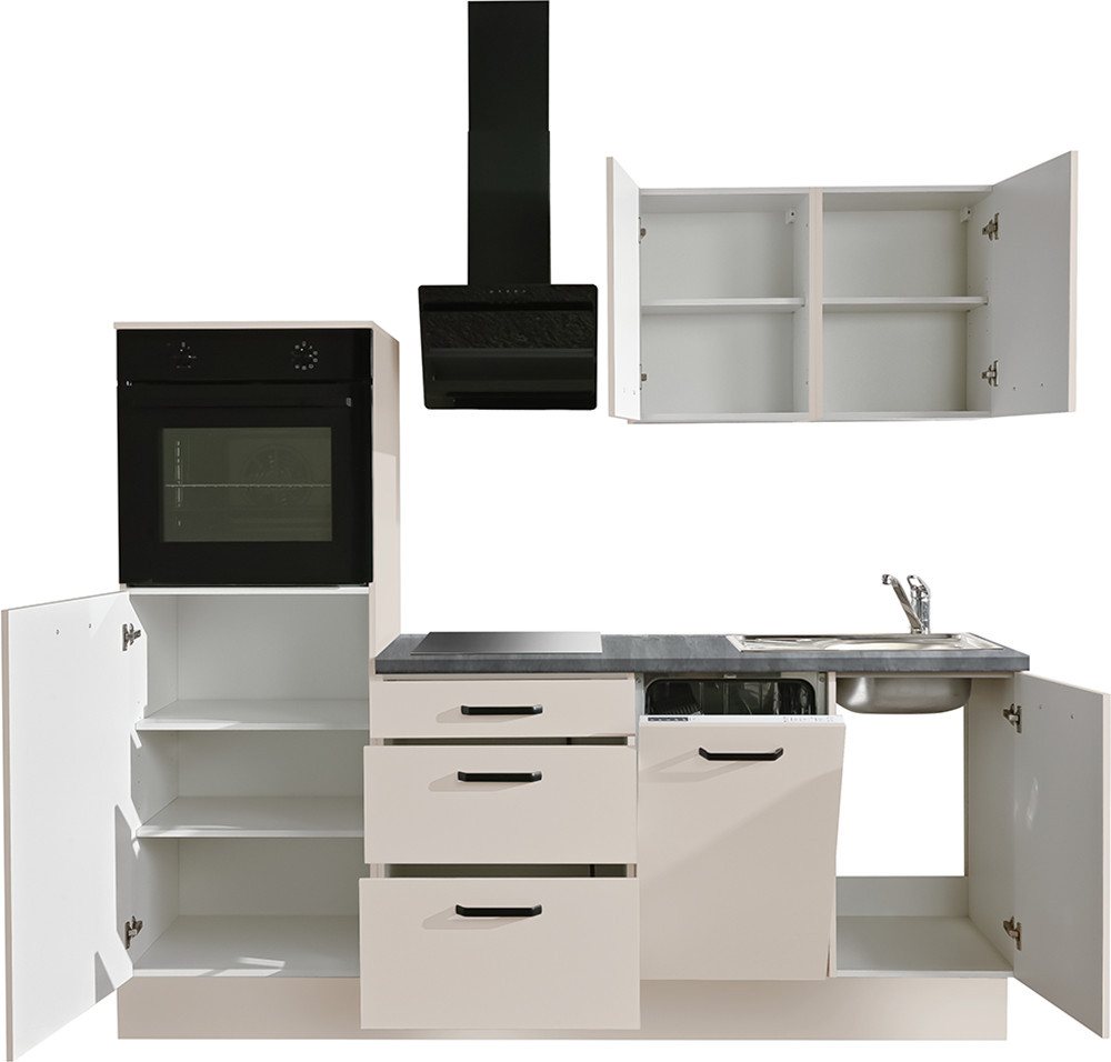 wiho Küchen Küchenzeile Compact: Kleines Format, große Ausstattung, optional mit E-Geräten, Variante ohne Kühlschrank, Breite 210 cm – Bild 5 von 5