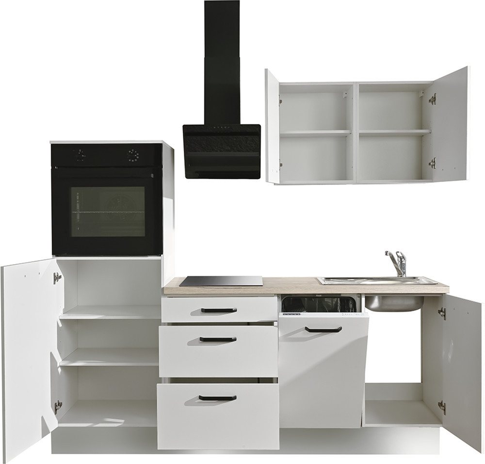 wiho Küchen Küchenzeile Compact: Kleines Format, große Ausstattung, optional mit E-Geräten, Variante ohne Kühlschrank, Breite 210 cm – Bild 5 von 5