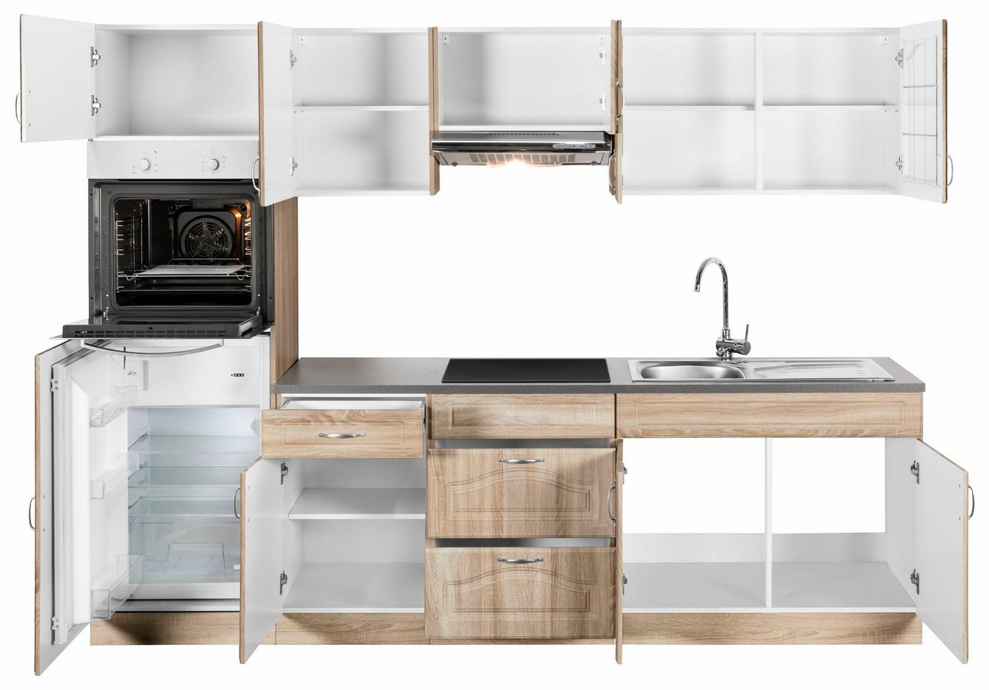 wiho Küchen Küchenzeile Linz, mit E-Geräten, Breite 270 cm – Bild 3 von 5