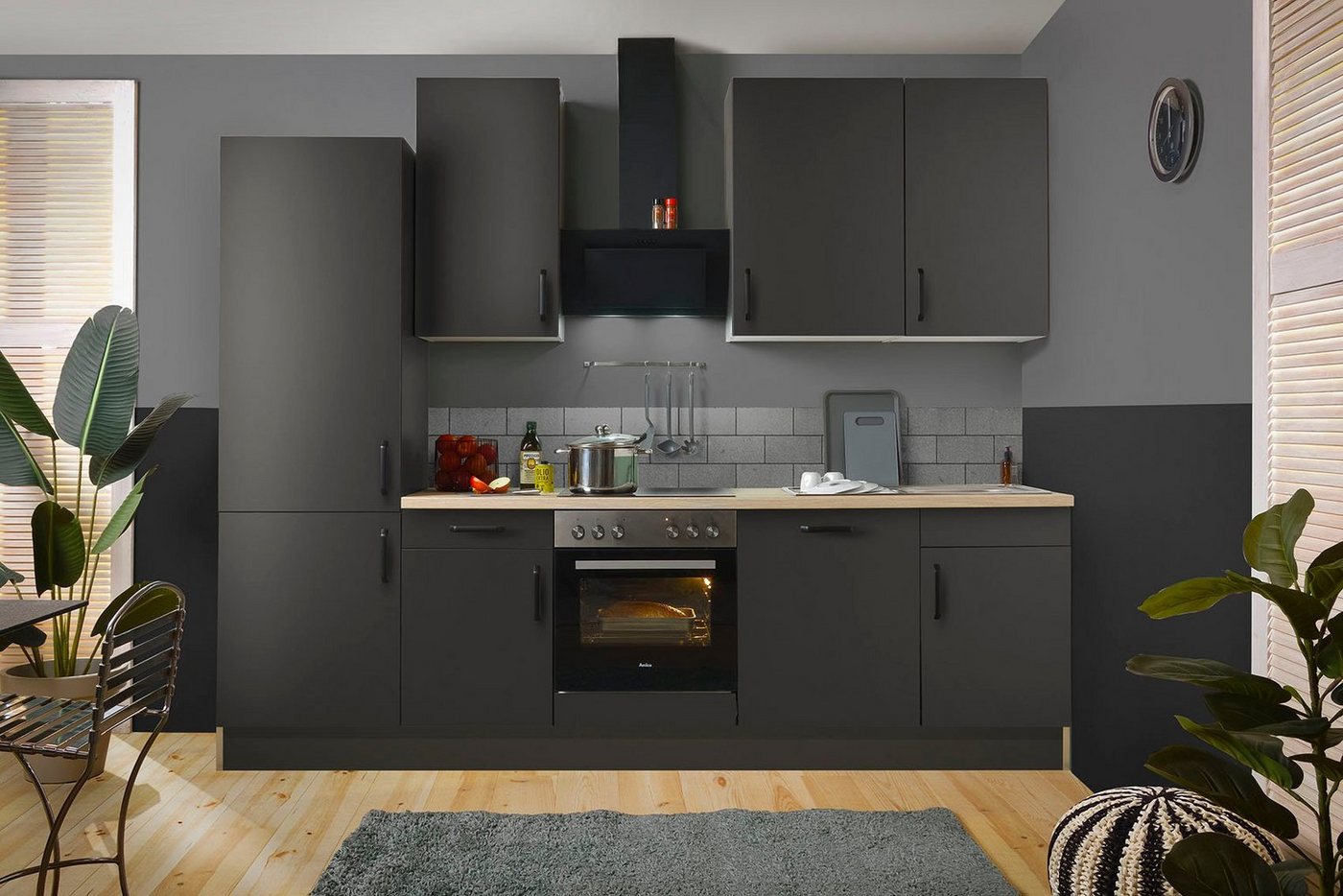 wiho Küchen Küchenzeile "Simi", mit verstellbaren Füßen, Breite 280 cm, wahlweise mit E-Geräten, Soft-Close-Funktion in Schubkästen & Auszügen – Bild 2 von 5