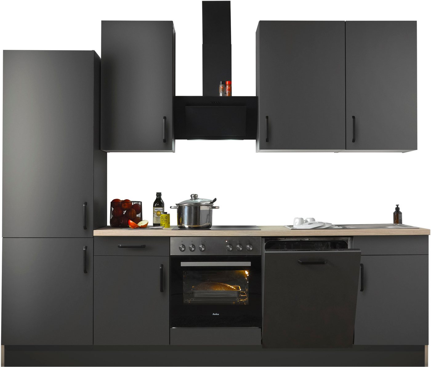 wiho Küchen Küchenzeile "Simi", mit verstellbaren Füßen, Breite 280 cm, wahlweise mit E-Geräten, Soft-Close-Funktion in Schubkästen & Auszügen – Bild 3 von 5