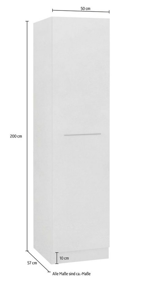 wiho Küchen Seitenschrank Flexi2, Breite/Höhe: 50/200 cm, Soft-Close bei den Türen inkl. verstellbaren Einlegeböden – Bild 4 von 5