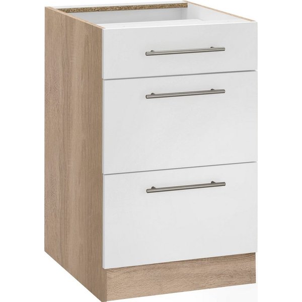 wiho Küchen Unterschrank Cali 50 cm breit, mit 2 großen Auszügen ohne Arbeitsplatte