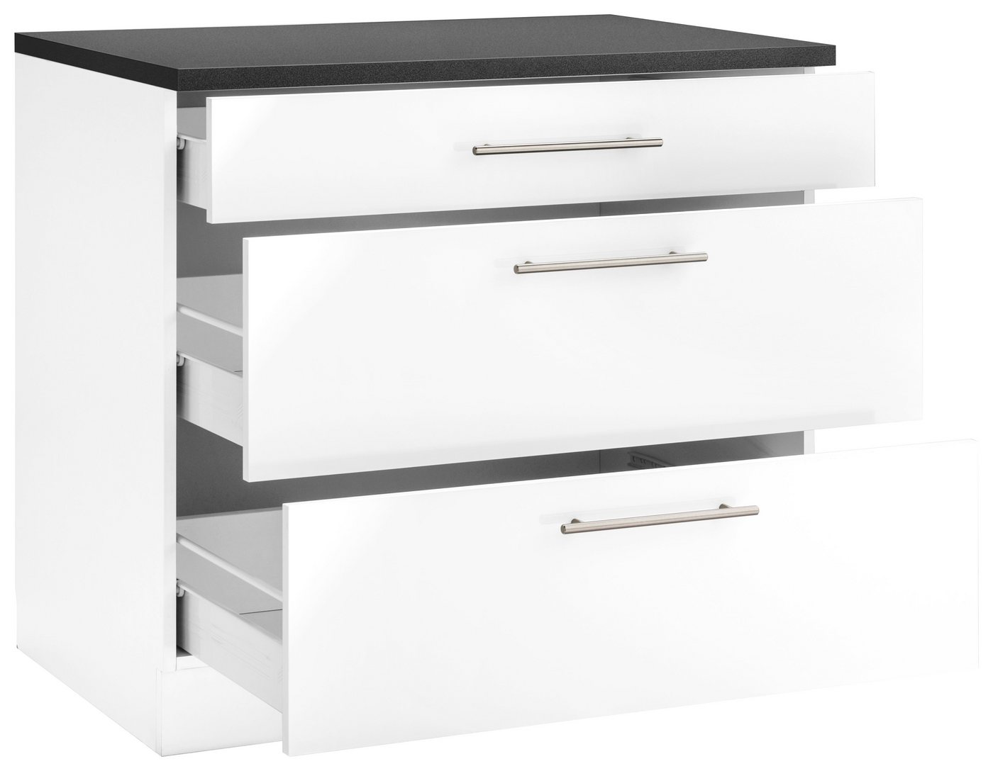 wiho Küchen Unterschrank Cali 90 cm breit, mit 2 großen Auszügen – Bild 4 von 5