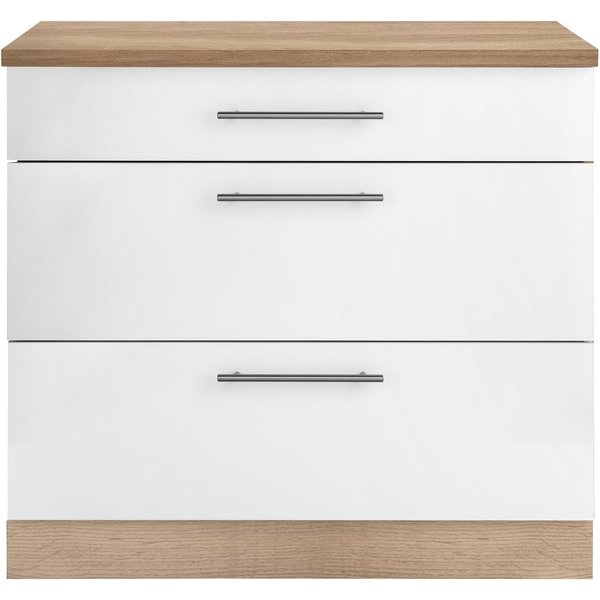 wiho Küchen Unterschrank Cali 90 cm breit, mit 2 großen Auszügen