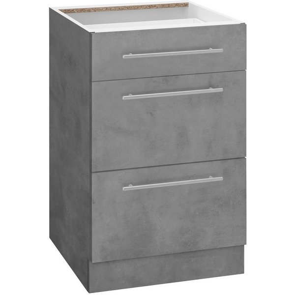 wiho Küchen Unterschrank Flexi2, Breite 50 cm 1 Schubkasten, 2 Auszüge