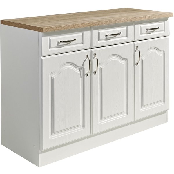 wiho Küchen Unterschrank Linz 120 cm breit, in Landhaus-Optik