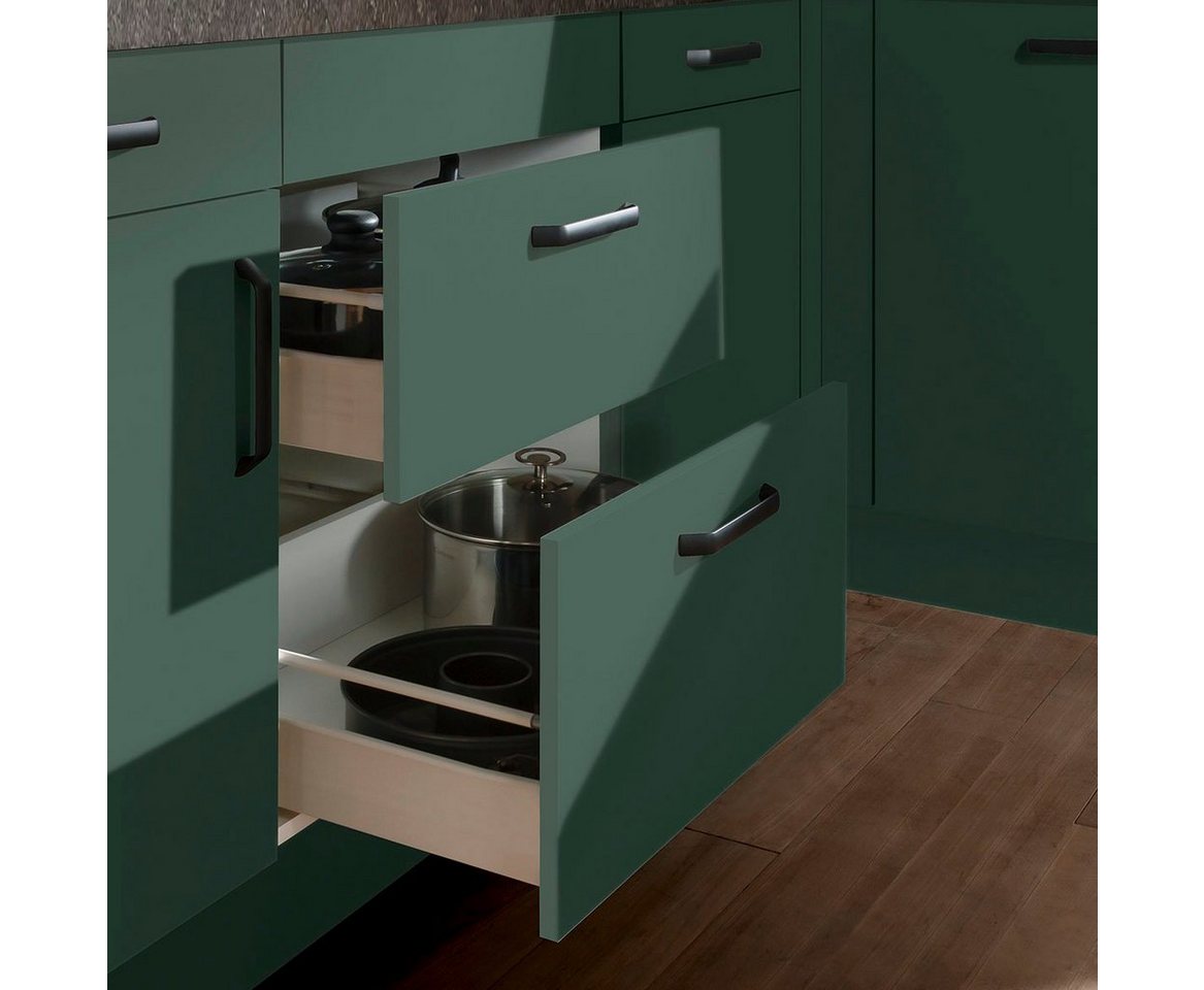 wiho Küchen Winkelküche "Simi", mit verstellbaren Füßen, wahlweise mit E-Geräten, Soft-Close-Funktion in Schubkästen & Auszügen, Stellbreite 315/175 cm – Bild 5 von 5