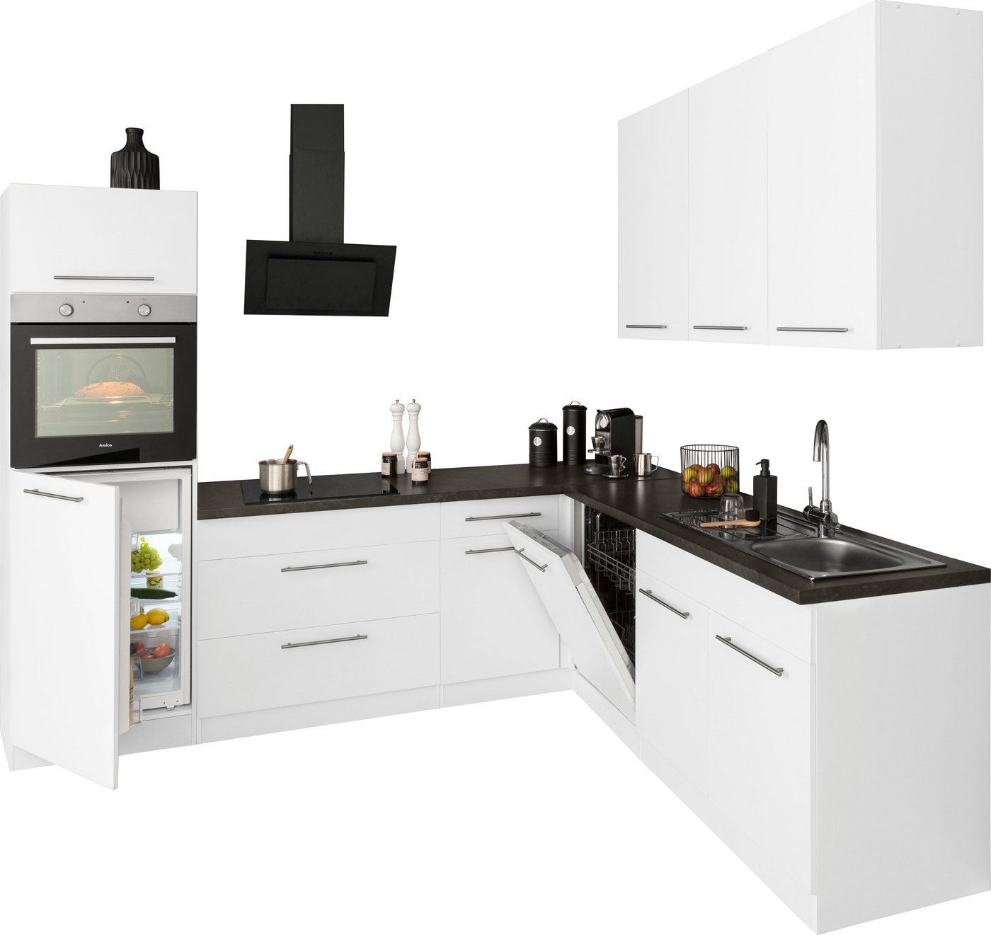 wiho Küchen Winkelküche Unna, mit E-Geräten, Stellbreite 260 x 220 cm – Bild 3 von 5