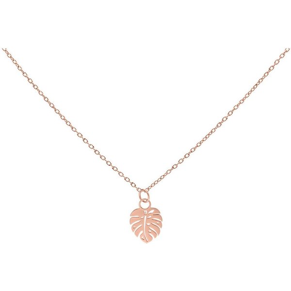 Wildcat Kette mit Anhänger Monstera Leaf Kette - Roségold, Chirurgenstahl 316L - wasserfest, langlebig, hautverträglich