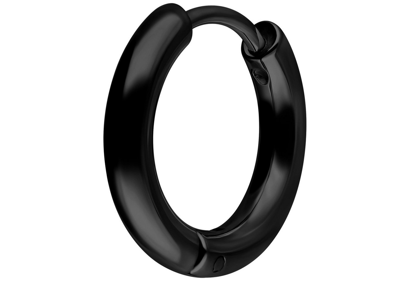 Wildcat Paar Ohrhänger Little Hoops - Schwarz, 10,0 mm, Chirurgenstahl 316L - wasserfest, langlebig, hautverträglich – Bild 3 von 5