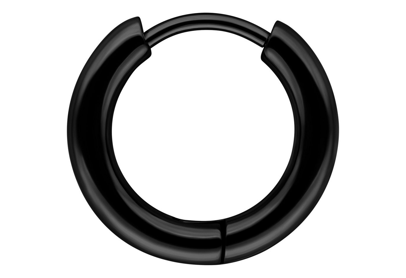 Wildcat Paar Ohrhänger Little Hoops - Schwarz, 10,0 mm, Chirurgenstahl 316L - wasserfest, langlebig, hautverträglich – Bild 4 von 5