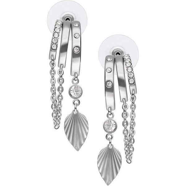 Wildcat Paar Ohrstecker Riffled Leaf Statement Earstuds - Silber, Chirurgenstahl 316L - wasserfest, langlebig, hautverträglich