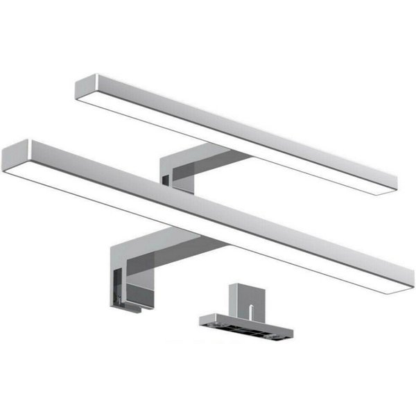 WILGOON Spiegelleuchte LED Wandleuchte, 30cm 60cm LED Spiegelleuchte 230V 8W/5W 400lm/650lm, LED fest integriert, Kaltweiß, Aufbauleuchte + Klemmleuchte,Schmink