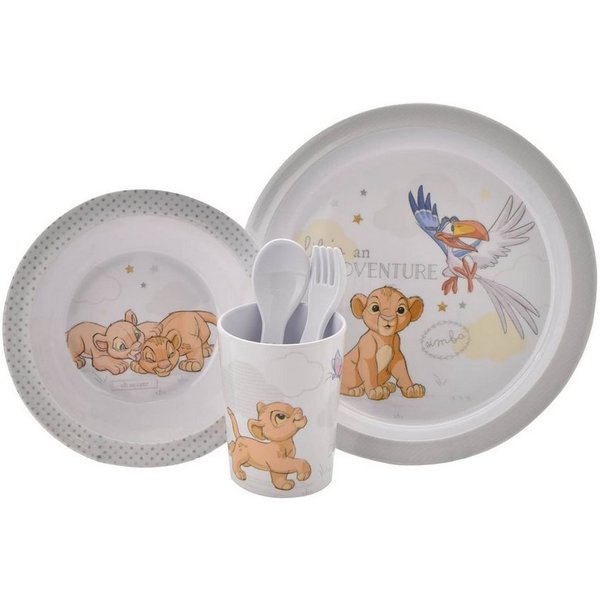 William Widdop Kindergeschirr-Set Disney Kindergeschirr Melamin 5teilig Simba, Melamin