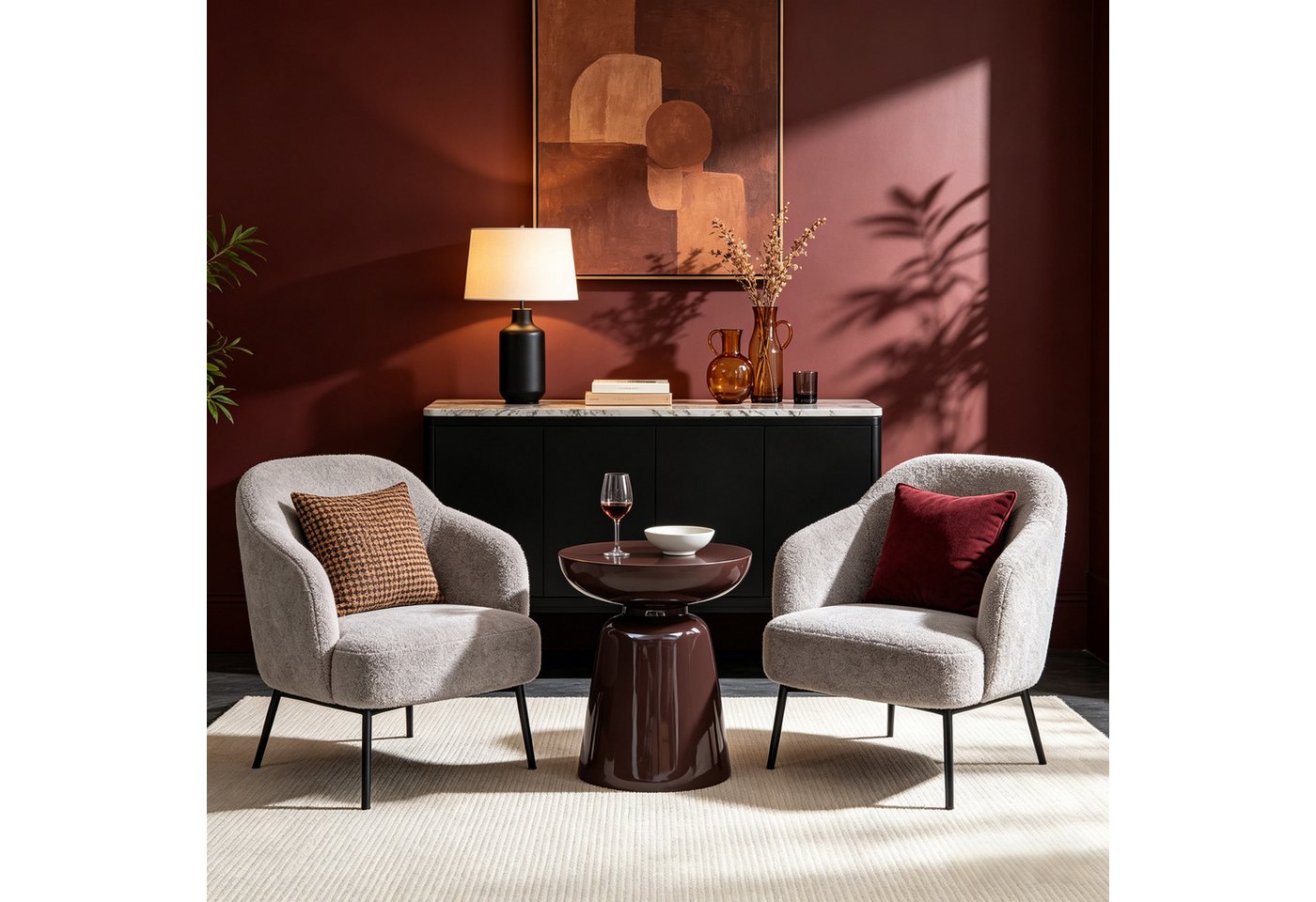 WILLIAMSPACE Couchtisch Meta Runder Beistelltisch aus Fiberglas, Moderner Design-Tisch (1 St) – Bild 4 von 5