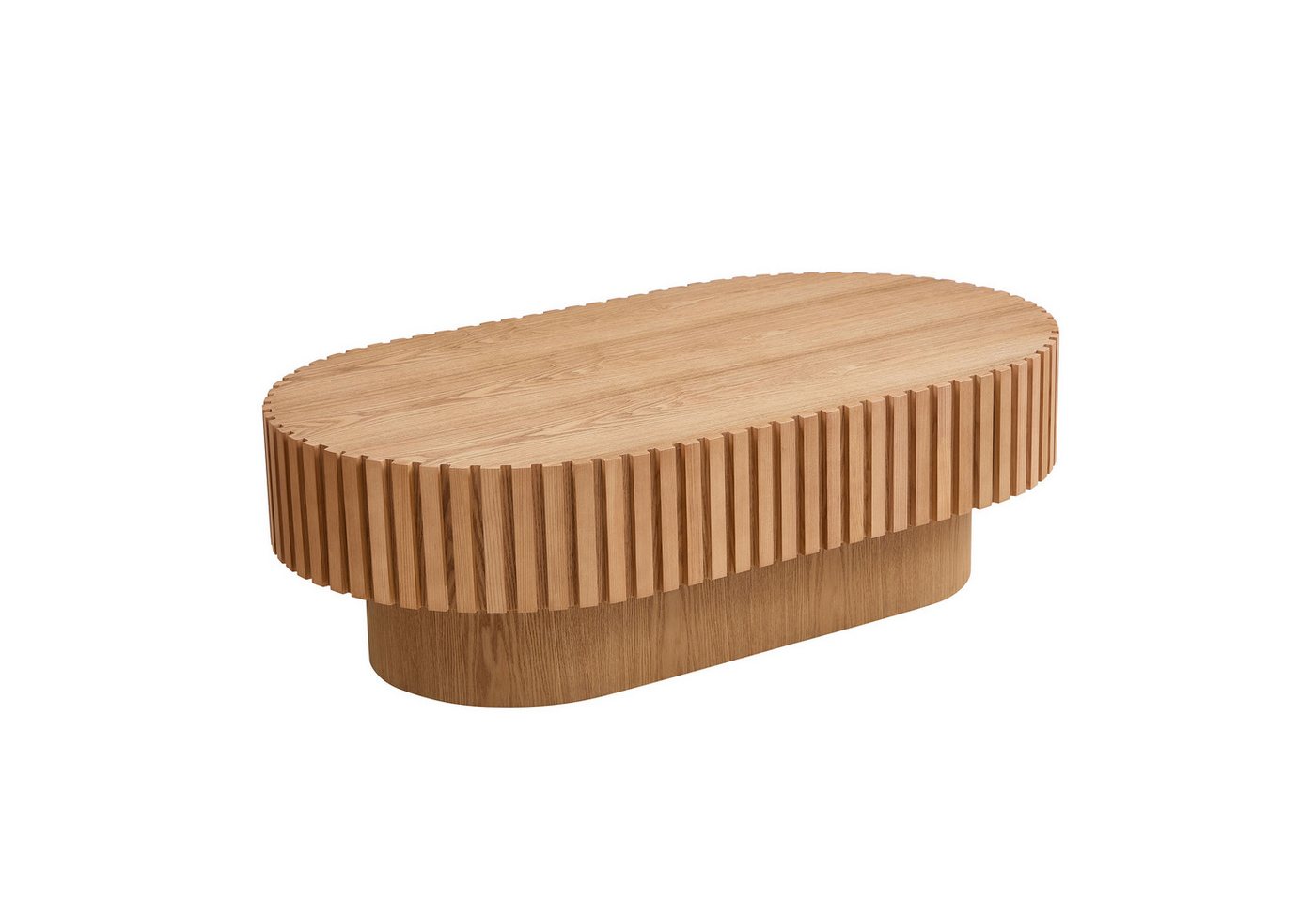 WILLIAMSPACE Couchtisch Neo Ovaler Couchtisch mit geriffeltem Design,Moderner Wohnzimmertisch (1 St), Maße ca.: B111 x T63 x H35 cm – Bild 3 von 5