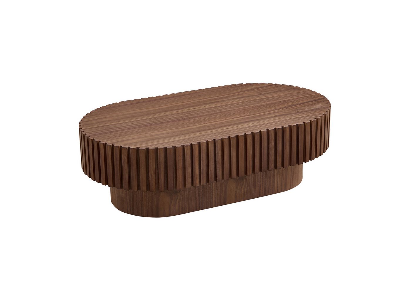 WILLIAMSPACE Couchtisch Neo Ovaler Couchtisch mit geriffeltem Design,Moderner Wohnzimmertisch (1 St), Maße ca.: B111 x T63 x H35 cm – Bild 3 von 5