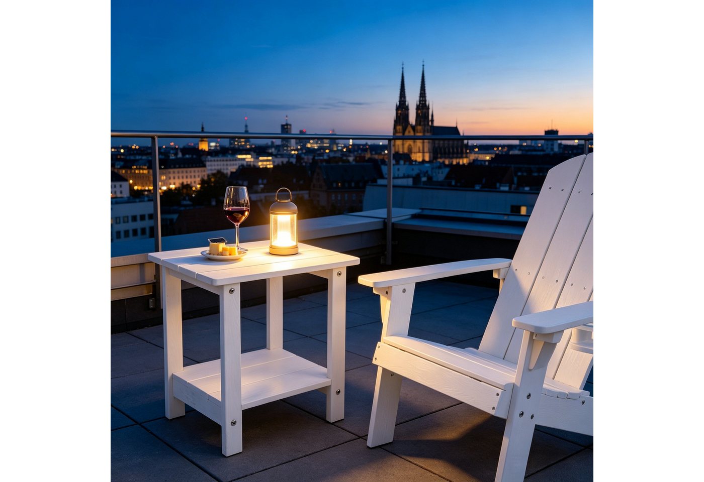 WILLIAMSPACE Couchtisch Zweistöckiger HIPS-Tisch, wetterfest, platzsparend für Innen & Außen. – Bild 4 von 5
