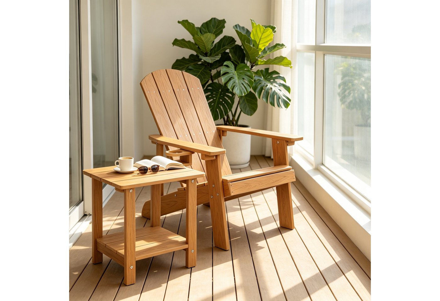 WILLIAMSPACE Gartenstuhl Wetterfester HIPS-Stuhl mit Getränkehalter für Garten & Terrasse – Bild 5 von 5