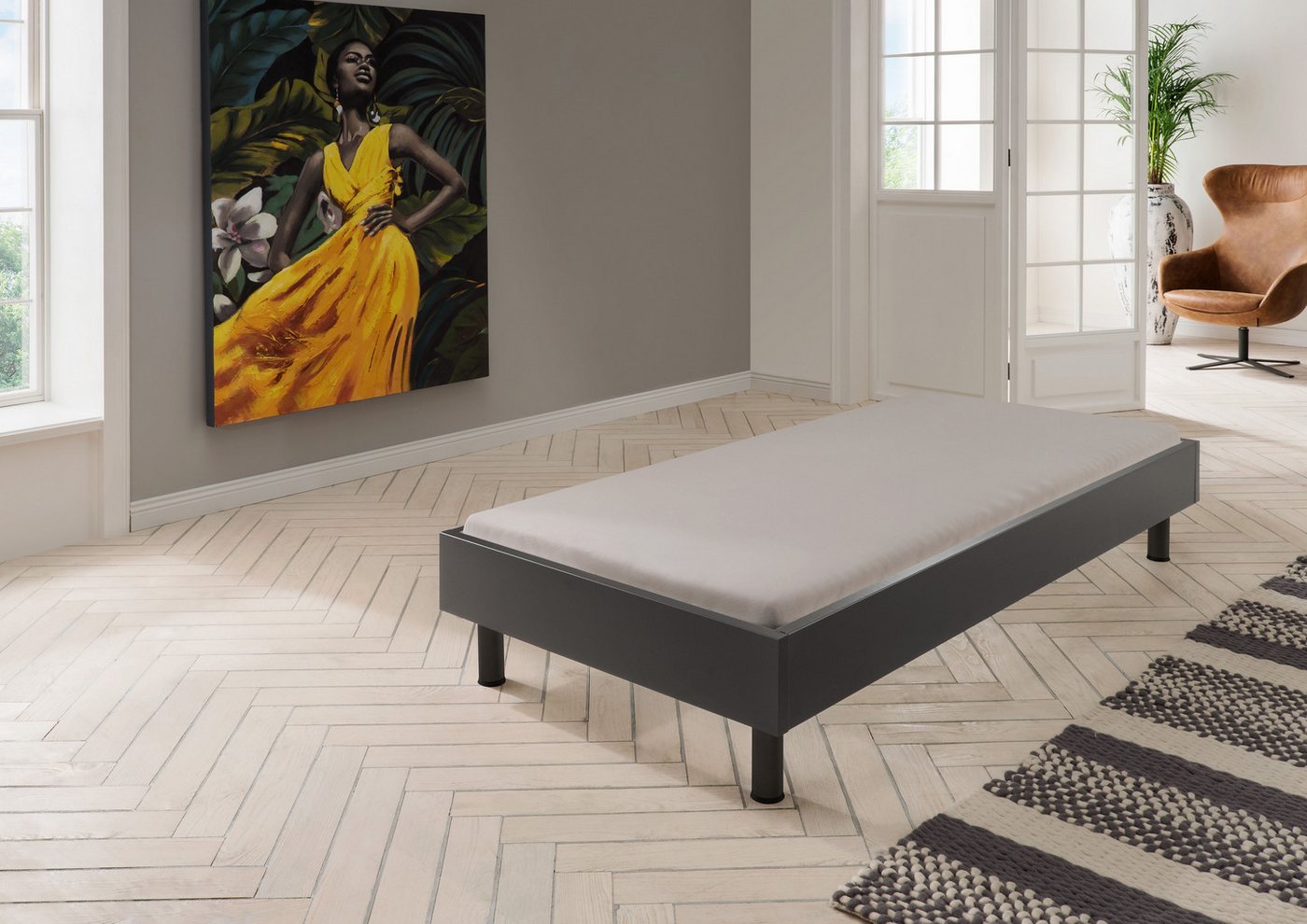 Wimex Bett Easy, große Auswahl an Größen und Farben, auch in Komforthöhe (Made in Germany), ohne Kopfteil, ideal unter Dachschrägen oder Fenster – Bild 2 von 5