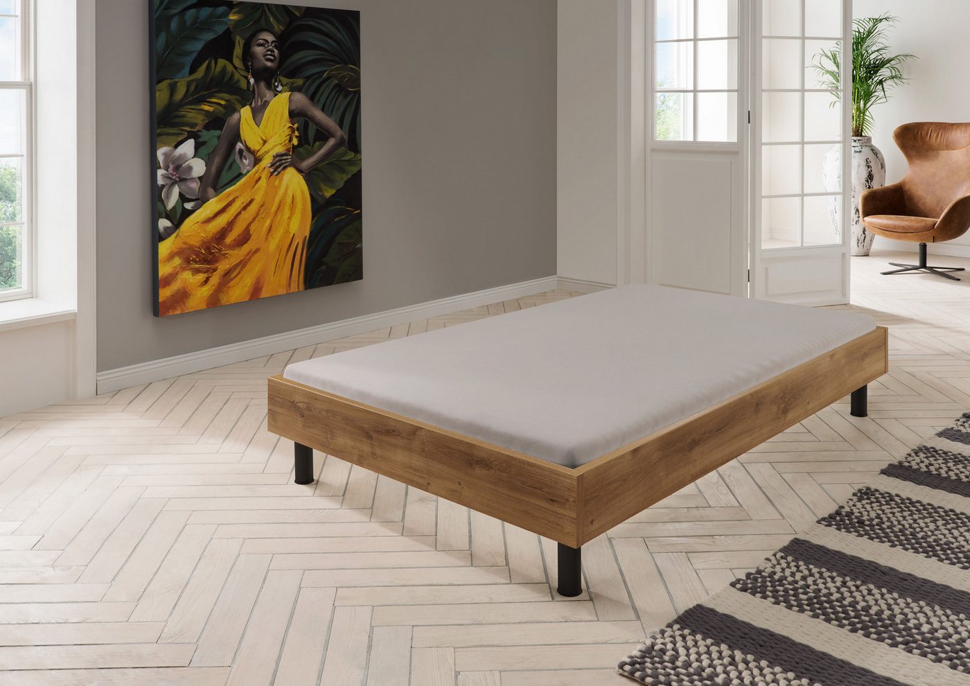 Wimex Bett Easy, große Auswahl an Größen und Farben, auch in Komforthöhe (Made in Germany), ohne Kopfteil, ideal unter Dachschrägen oder Fenster – Bild 2 von 5