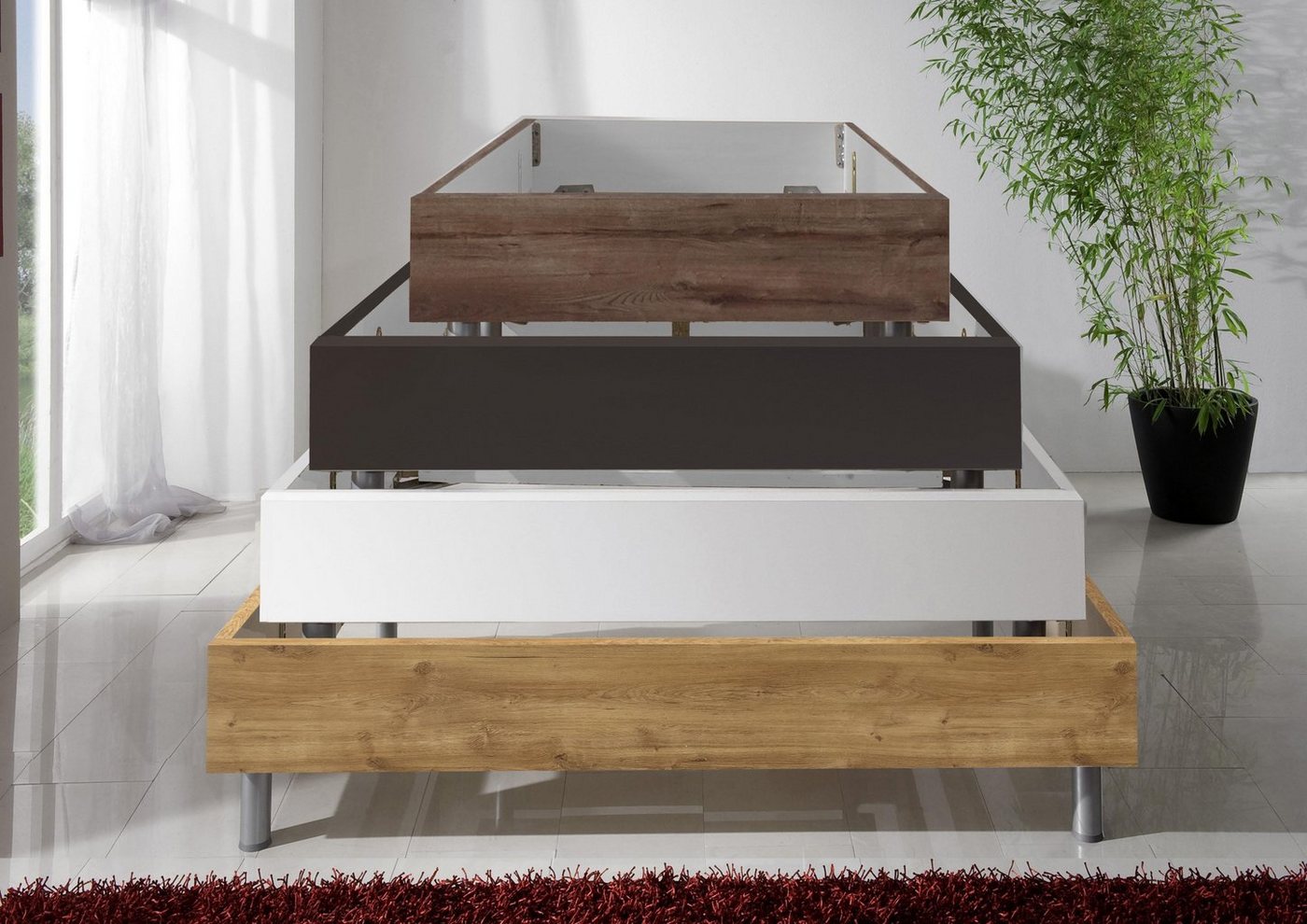 Wimex Bett Easy, große Auswahl an Größen und Farben, auch in Komforthöhe (Made in Germany), ohne Kopfteil, ideal unter Dachschrägen oder Fenster – Bild 3 von 5