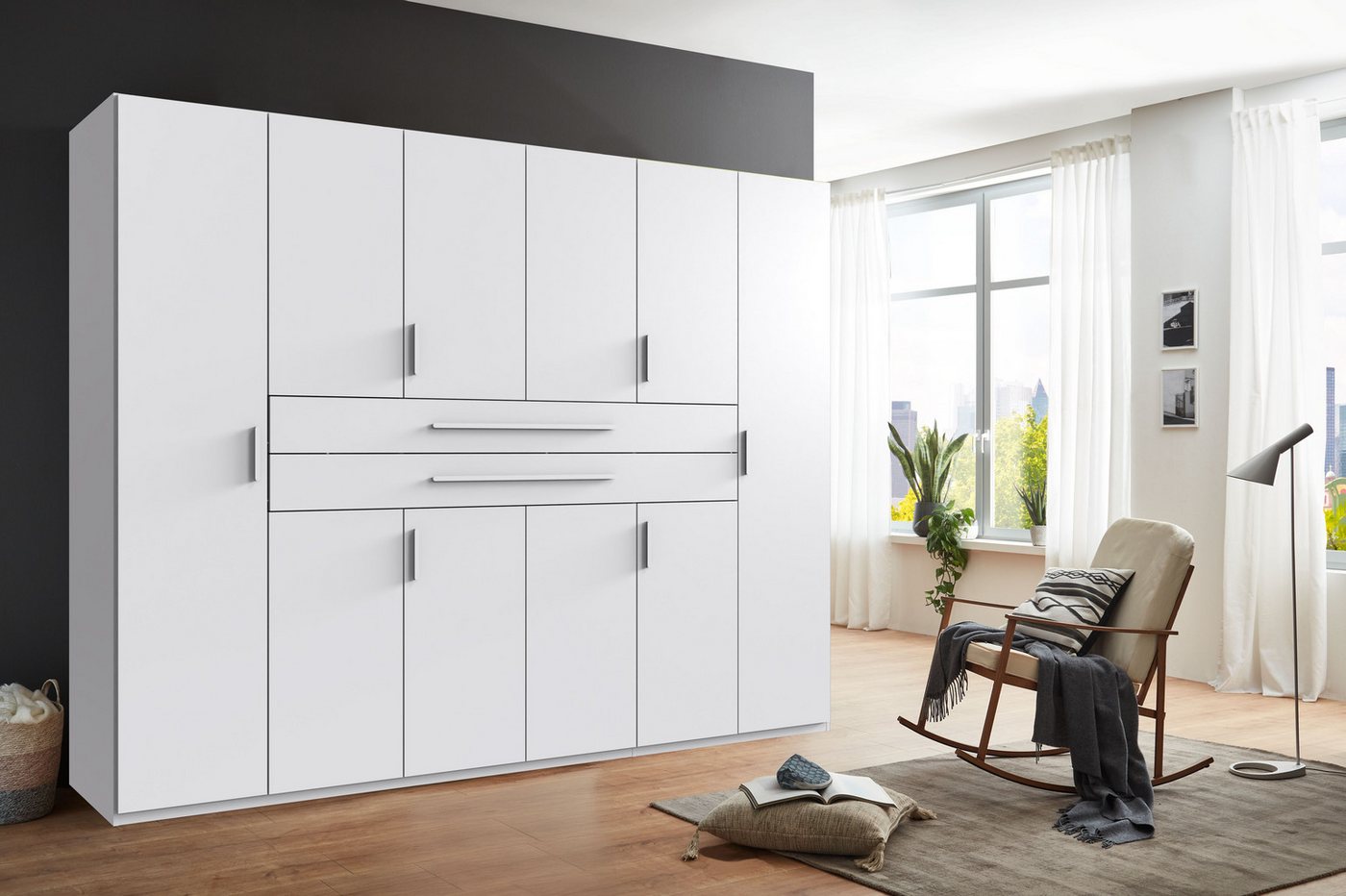 Wimex Drehtürenschrank Digit, erhältlich in den Breiten 180cm, 225cm oder 270cm (Schlafzimmer Schrank Bestseller in moderner Optik) Kleiderschrank inkl. zwei Sc – Bild 2 von 5