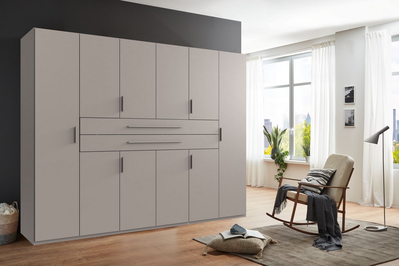 Wimex Drehtürenschrank Digit, erhältlich in den Breiten 180cm, 225cm oder 270cm (Schlafzimmer Schrank Bestseller in moderner Optik) Kleiderschrank inkl. zwei Sc – Bild 2 von 5