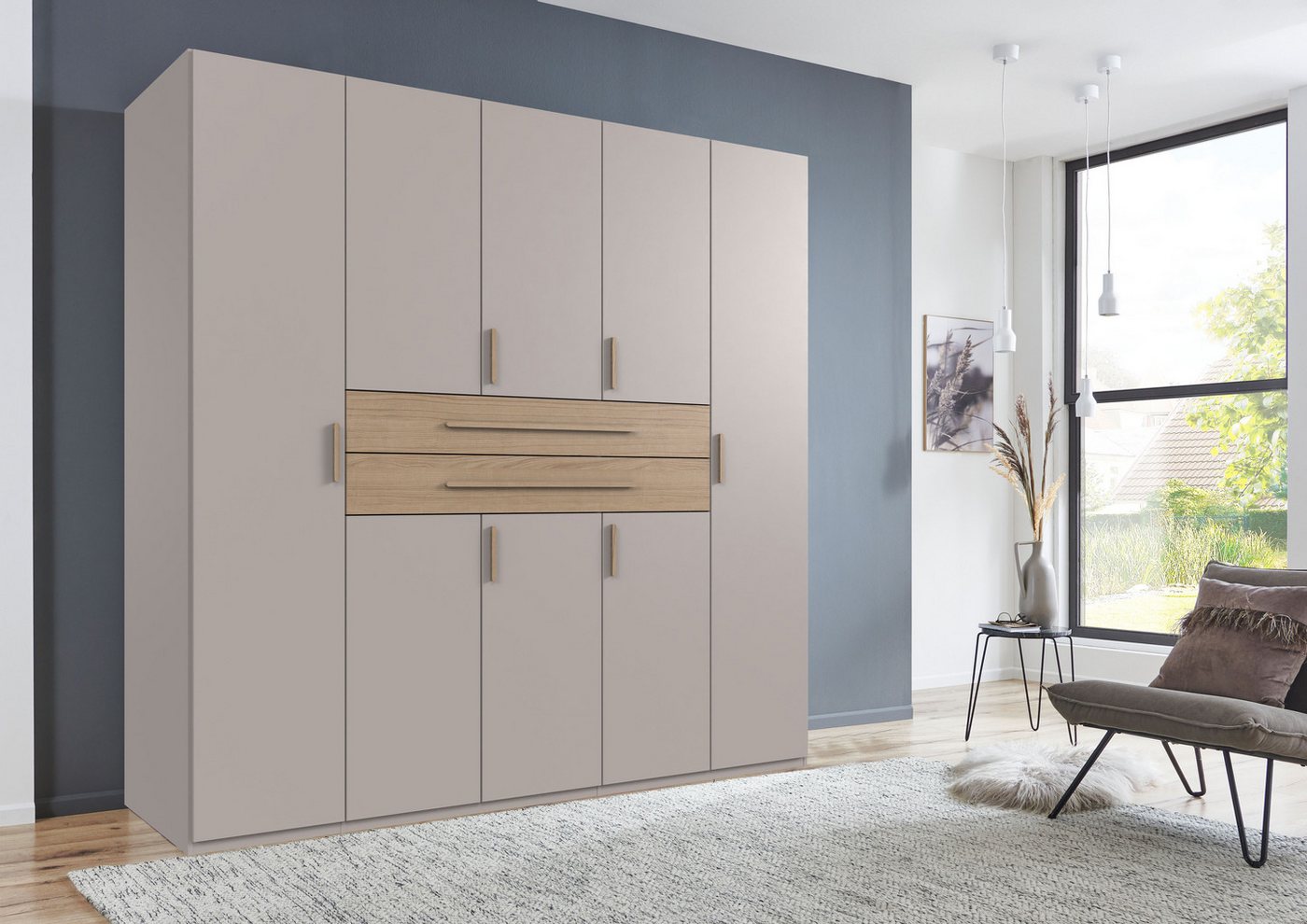 Wimex Drehtürenschrank Digit, erhältlich in den Breiten 180cm, 225cm oder 270cm (Schlafzimmer Schrank Bestseller in moderner Optik) Kleiderschrank inkl. zwei Sc – Bild 2 von 5