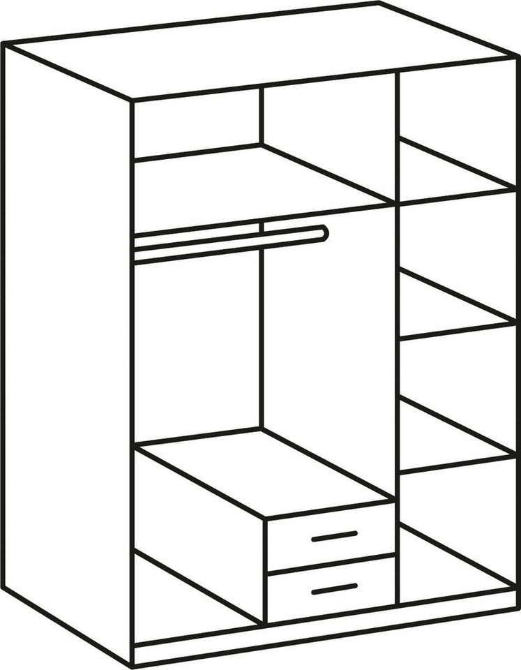 Wimex Kleiderschrank Cork, mit oder ohne Spiegel, rustikaler Look im Industrial Design wahlweise in 135cm oder 180cm breit, 58cm tief, 199cm hoch – Bild 4 von 5
