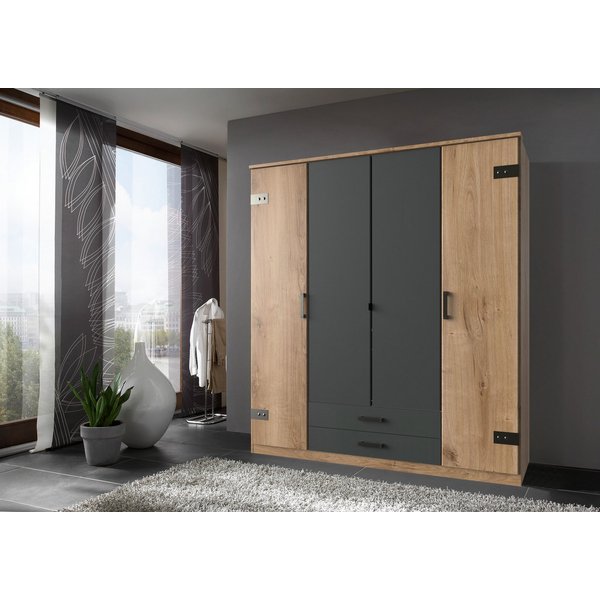 Wimex Kleiderschrank Cork, mit oder ohne Spiegel, rustikaler Look im Industrial Design wahlweise in 135cm oder 180cm breit, 58cm tief, 199cm hoch